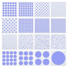 16 PCS Circle Stencils Crafts Reusable Dots Painting Round Geometric DIY Art