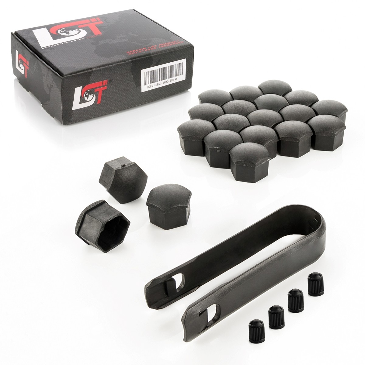 20X Wheel Nut Caps Black Rough 17 Mm For DAEWOO