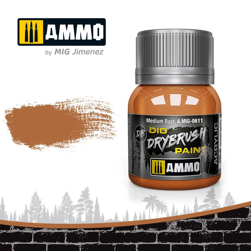 Ammo MIG 0611 - Drybrush Medium Rust - New