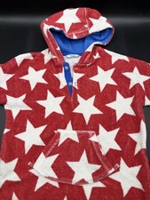 Baby Boden Boys Red Star Towelling Beach / Swim Cover Up Hoodie Top 12 - 18 M