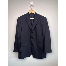 Calvin Klein Mens Navy 100 Wool 3 Button Blazer Sport Coat Made in Canada 38