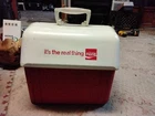 Vintage 1970's Coca Cola Coke Cooler Ice Chest - Covey Corp - Red/White - USA