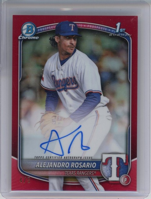 2025 Bowman Chrome #CPA-ARO Alejandro Rosario 1st Bowman Red Autograph 4/5