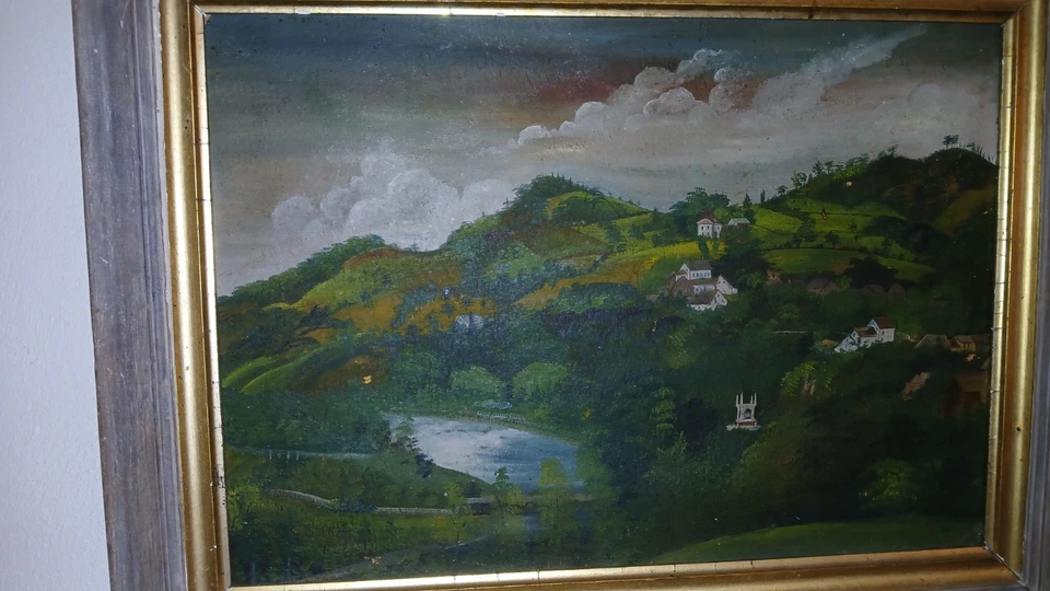 Antique Plein Air Oil Painting Bristol New Hampshire C.1850 NR - Image 3 of 4