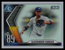 2022 Bowman Baseball #BTP-89 Alexander Vargas Bowman Scouts' Top 100 NY Yankees