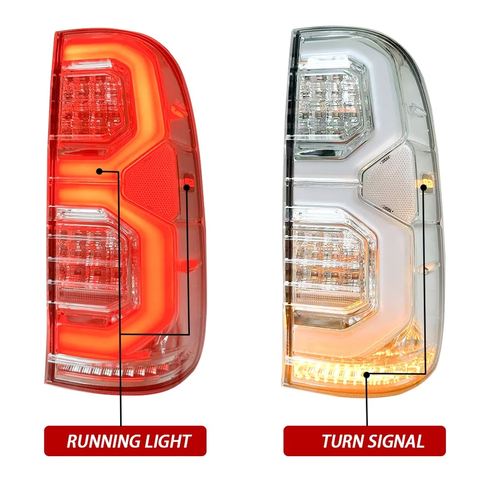 Fit 2005-2013 2014 Toyota Hilux Vigo SR5 MK6 Tail Lamp Rear Lights Pair - Изображение 3 из 4