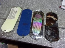 B596 fishing flasher dodger lot trolling gold star etc double glow etc size 0
