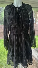 BLACK WITH SILVER  COCKTAIL DRESS  Med FROM OLD NAVY NEW WITH TAG RETAILS $49.99