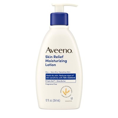 Aveeno Skin Relief Fragrance Free Moisturizing Body Lotion 12 Fl Oz