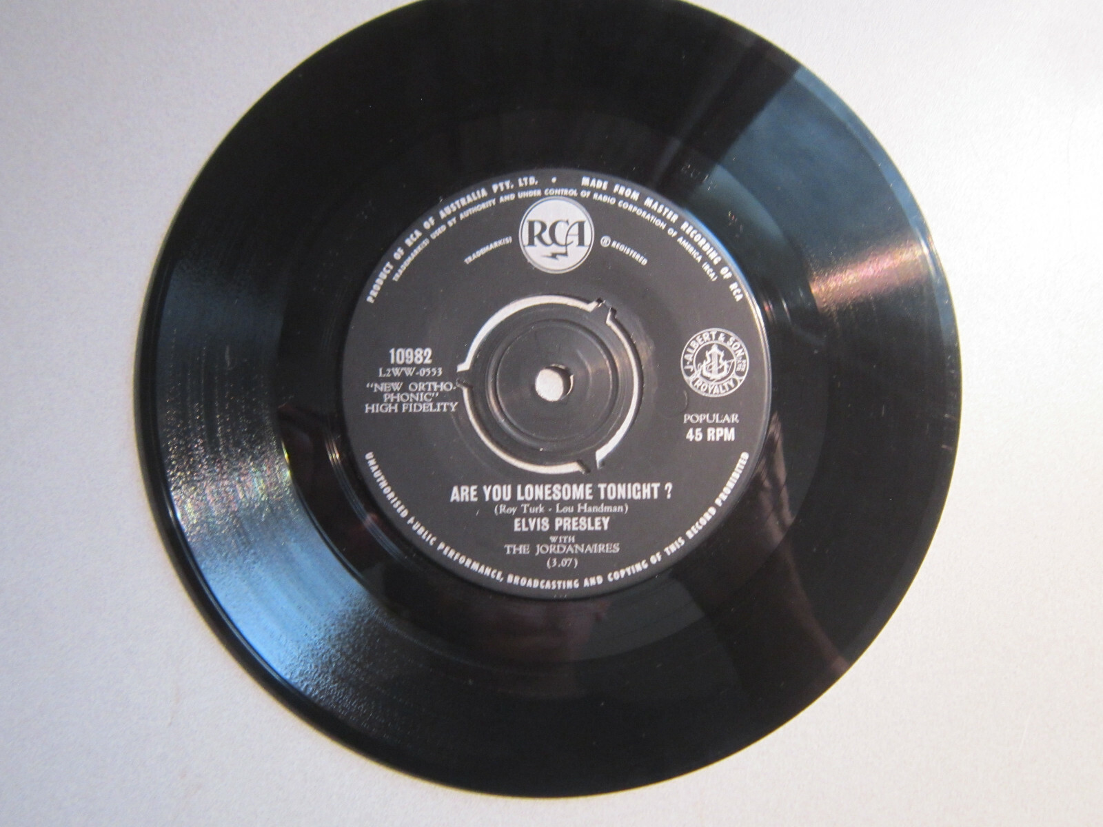 ELVIS PRESLEY "ARE YOU LONESOME TONIGHT" R.C.A 45 & SLEEVE EX+ | eBay ...