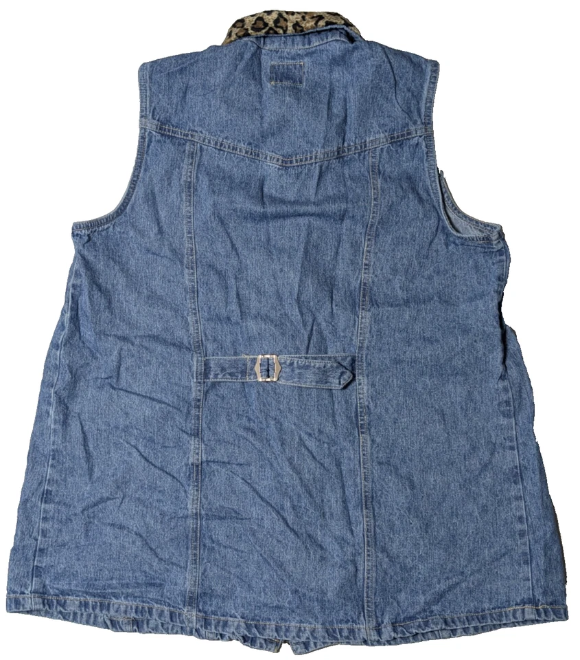 Chaleco Denim Cuello Leopardo Maternidad DE Colección paris blues - Mujer Grande EE. UU. Foto 2 de 4