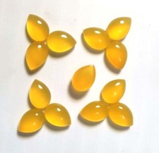 Natural Untreated Chalcedony Loose Gemstone Pear Cabochon From India