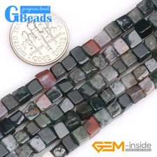 4mm Assorted Natural Gemstone Square Cube Loose Beads for Jewelry Making 15'' GB