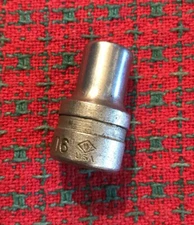 Vintage J H Williams Early 7/16” Socket 1/2” Drive Socket USA Diamond Logo