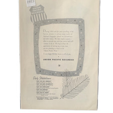 Vintage 1953 Union Pacific Railroad Daily Streamliners Ad Advertisement
