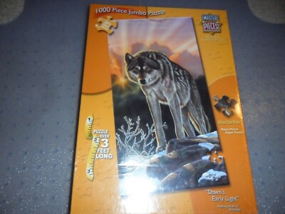 Master Pieces Dawn's Early Light Wolf Jigsaw Puzzle 19.5'' x 39'' 1000 Pieces