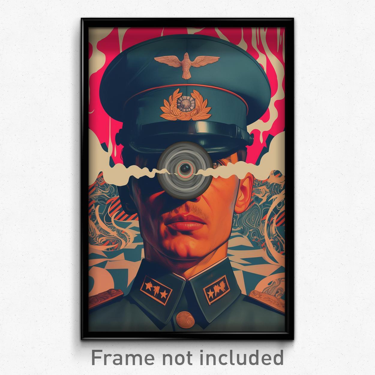 German Paranoid Pilot in Gray Suit - Vintage Movie Poster Art Print