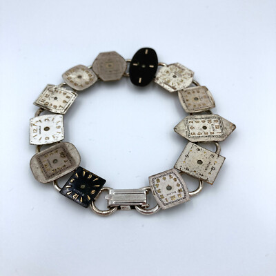 Vintage Multi Watch Face 7.5'' Bracelet Unique Statement Piece Watchmaker