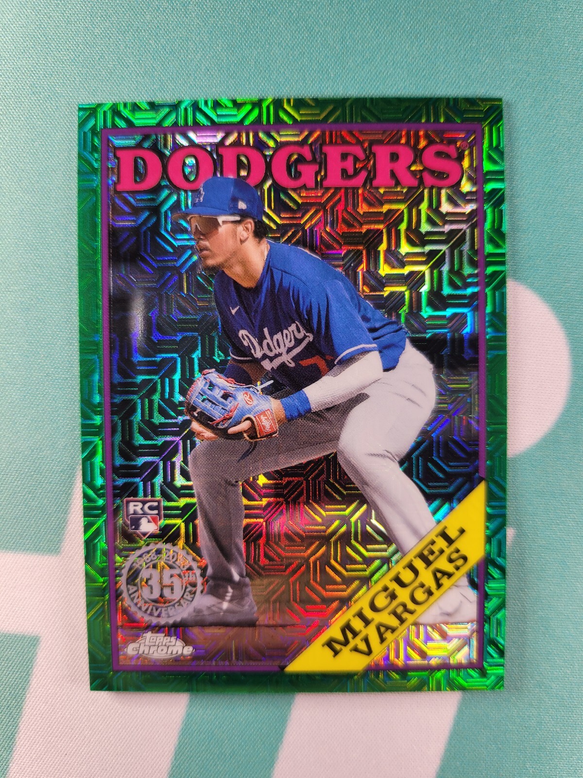 2023 Topps Series 1 MIGUEL VARGAS Silver Pack Green Refractor Rookie /99 RC 🔥
