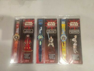 Star Wars: Episode 1 -- 3 Watches: Obi-Wan Kenobi, Anakin, Queen Amidala SEALED