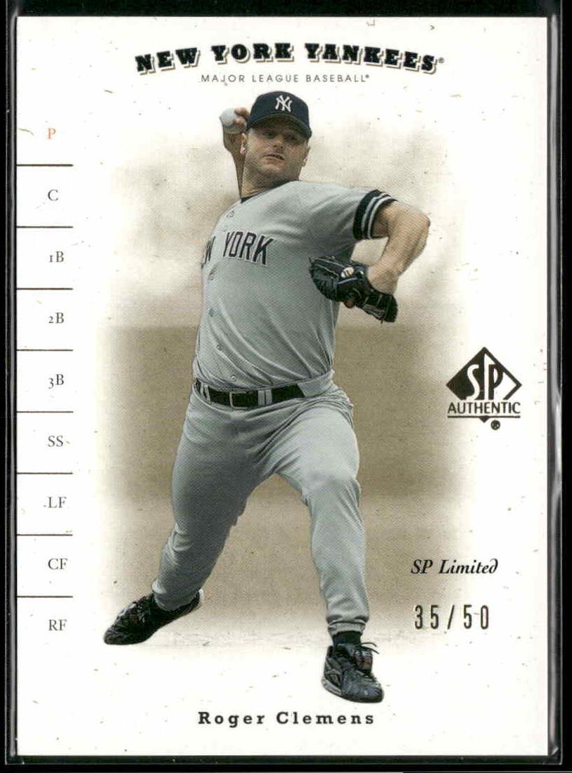2001 SP Authentic: Limited #38 Roger Clemens Batting with ball #/50