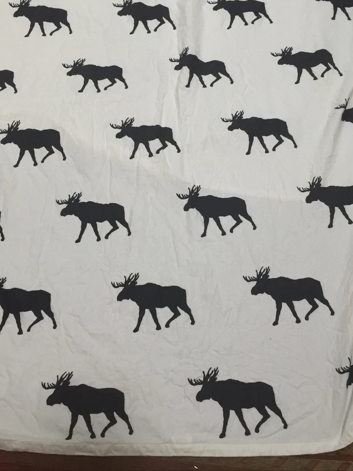 HD Designs Franela 84x95" Sábana Motivo Alce Algodón Cuadros Borde Dobladillo Foto 3 de 4