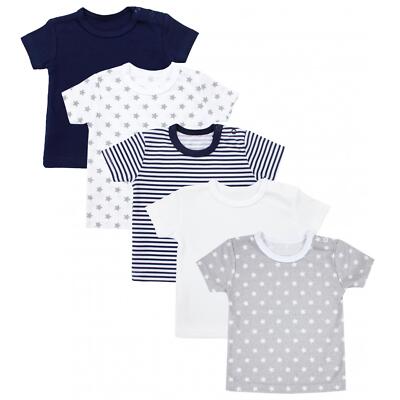 TupTam Baby Unisex Kurzarm T-Shirt Sterne Streifen 5er Set