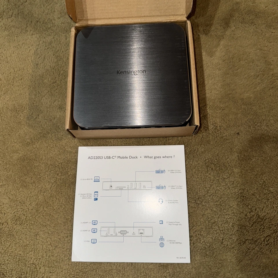 Base de doble pantalla Kensington USB-C AD220S3 para cualquier MacBook M1/M2/M3 85W K31343WW Foto 4 de 4