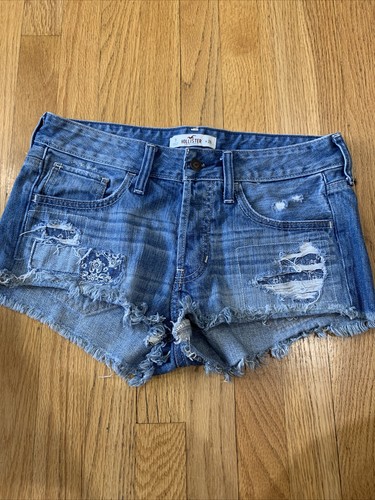 Hollister Ripped Denim Blue Jean Booty 