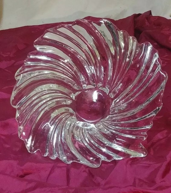 Mikasa Swirl Wave Crystal Glass Centerpiece Bowl Large eBay
