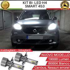 KIT LED H4 6000K PER SMART FORFOUR 453 19000 LUMEN LM CANBUS XENO 100% NO ERRORE