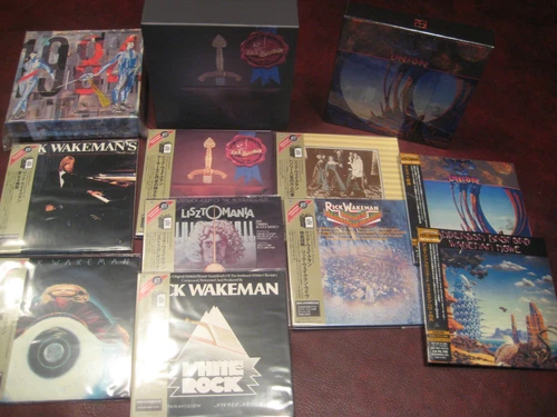 RICK WAKEMAN 12 REPLICA JAPAN OBI CDS IN 3 BOXES TREMENDOUSLY RARE LIMITED SET