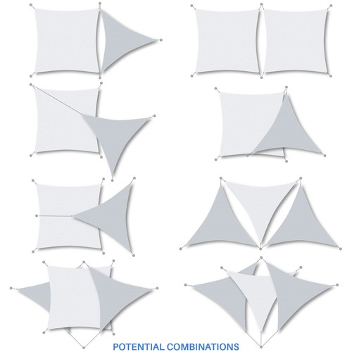 Cubierta de toldo de sol rectangular beige vela de sombra de 14 pies con alambre de acero jardín exterior - Imagen 5 de 9