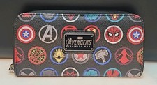 Loungefly Marvel Avengers Infinity War Icons Clutch Zip Around Wallet RARE 2018