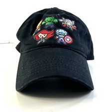 Marvel Avengers Embroidered Character Black Adjustable Cap Hat