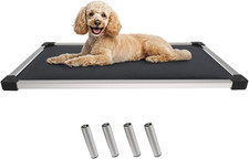 Durable Chew-Proof Elevated Dog Bed for Indoor/Outdoor - Black