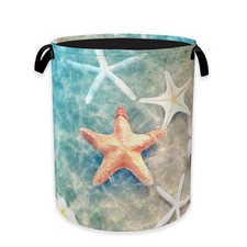 Laundry Hamper,Sea Starfish Laundry Basket,Beach Flowers Portable Collapsible...