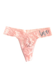 Victoria's Secret The Lacie Lace Thong Panty Angel Pink