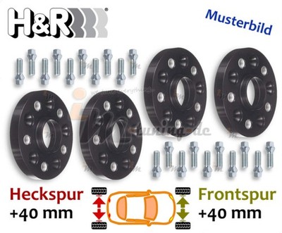 H&R TRAK+ Spurplatten schwarz DRA 40mm p.A. für Audi A8 4D2, 4D8 :: 1994 >> 2002