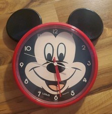 Vintage Walt Disney Mickey Mouse Wall Clock Lorus Quartz Japan Tested Working