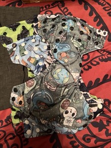 Texas Tushie AIO Cloth Diapers Lot – 5–18 lbs – Reusable – Variety Prints