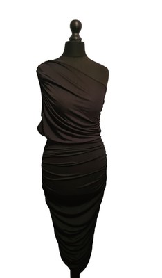 slinky ruched one shoulder longline midi dress The Sims Resource