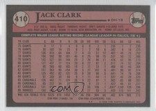 1989 Topps Blank Front Jack Clark #410 0w6