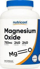 Nutricost Magnesium Oxide 750mg, 240 Capsules - 420mg of Magnesium, Non-GMO,