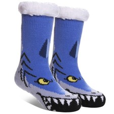 Kids Fuzzy Slipper Socks Boys Girls Soft Cozy Fluffy Grips Socks Winter Warm ...