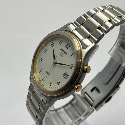 Seiko AGS 5M22-7A40 Automatic Generating System Watch White Dial