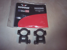 Warne Scope Rings 1" Steel Scope Rings Black U.S. Made