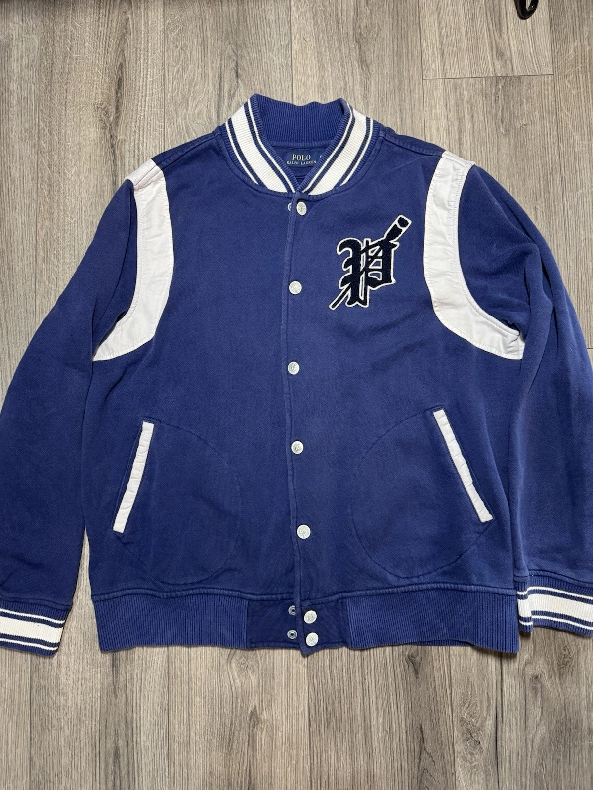 Polo Ralph Lauren Varsity Jacket Old English P Wing Baseball Preppy Bomber Coat