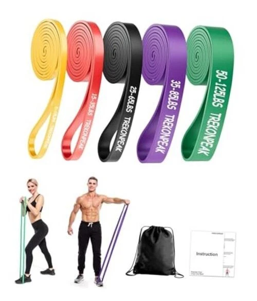 Resistance Bands for Working Out, 5-Levels Exercise Band Set, Pull Up