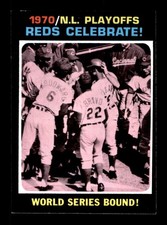 1971 Topps Baseball #202 Reds Celebrate (World Series Bound!) NM *e1